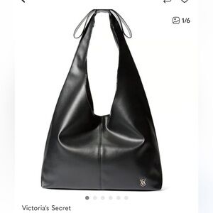 Victoria's Secret Black faux Leather Tote